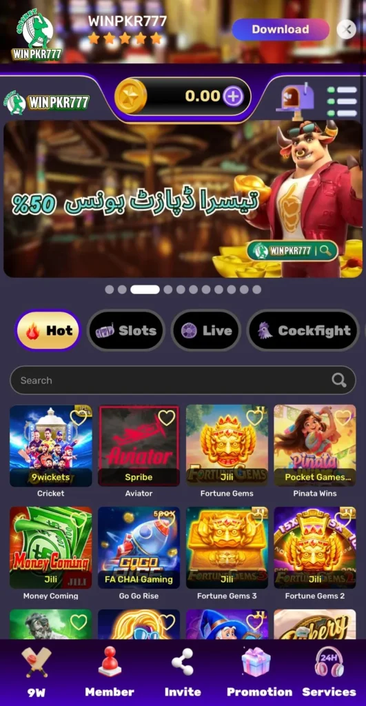 winpkr777 game download fre for android