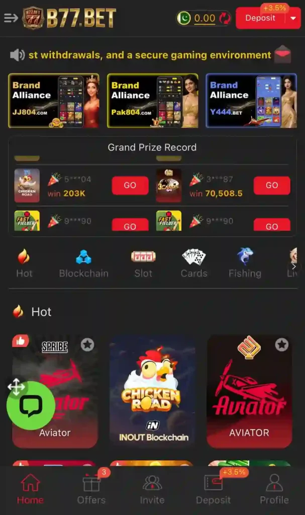 B77 BET Game Download Free for Android in Pakistan